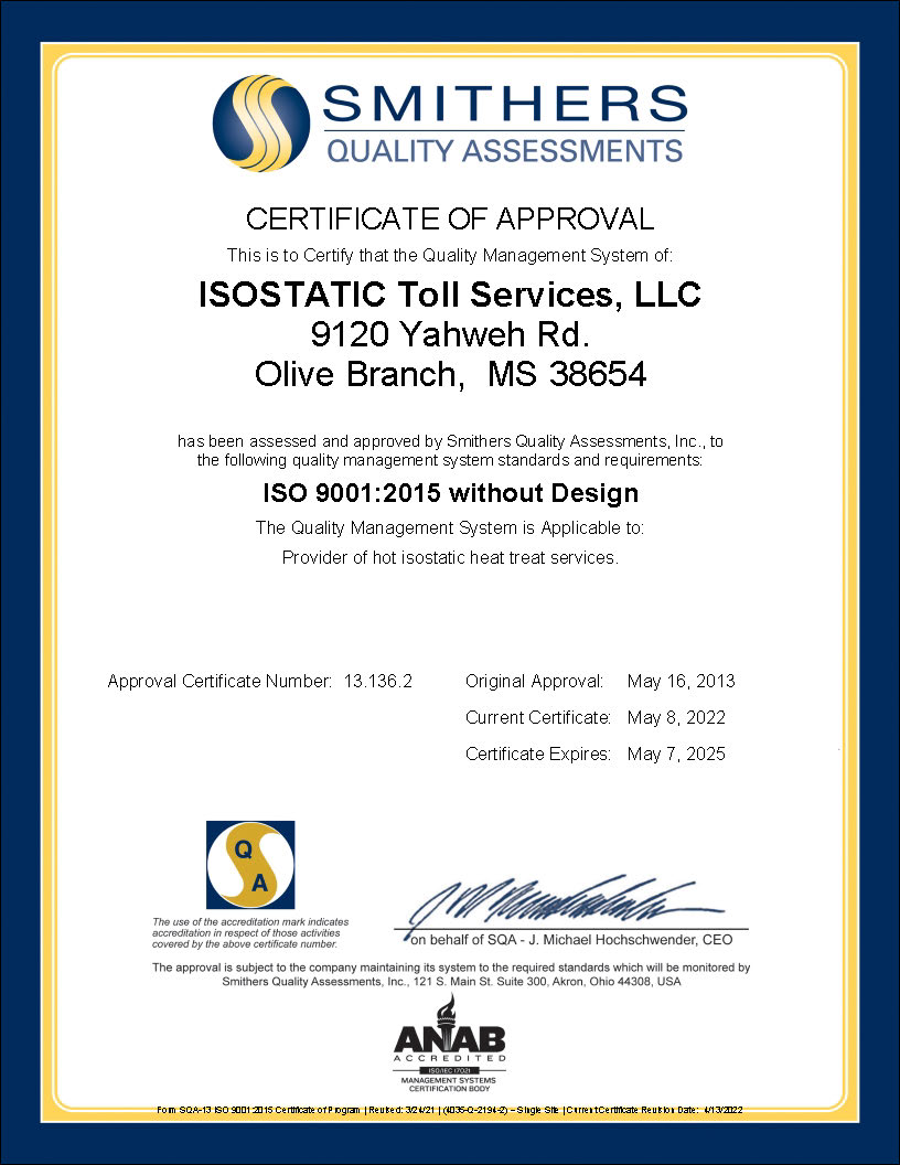ISO Certificate ISOSTATIC 2022